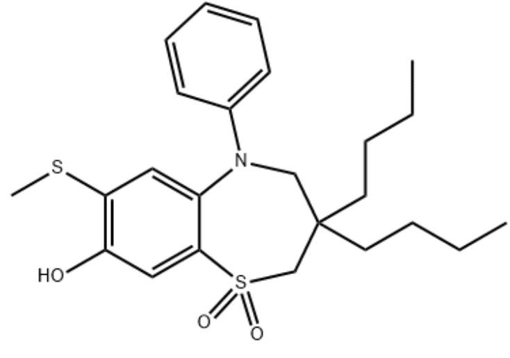 3,3-二丁基-8-羟基-7-(甲硫基)-5-苯基-2,3,4,5-四氢苯并[b][1,4]硫氮杂-1,1-二氧化物 439088-16-1