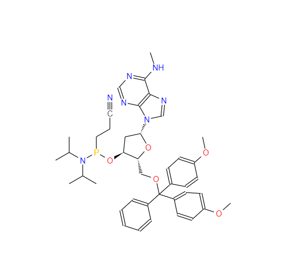 5'-O-[二(4-甲氧基苯基)苯基甲基]-2'-脱氧-N-甲基腺苷 3'-[2-氰基乙基二(异丙基)亚磷酰胺] 105931-58-6