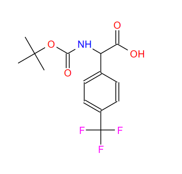 847147-40-4；2-BOC-氨基-2-(4-三氟甲基苯基)乙酸；N-BOC-2-(4-TRIFLUOROMETHYL-PHENYL)-DL-GLYCINE