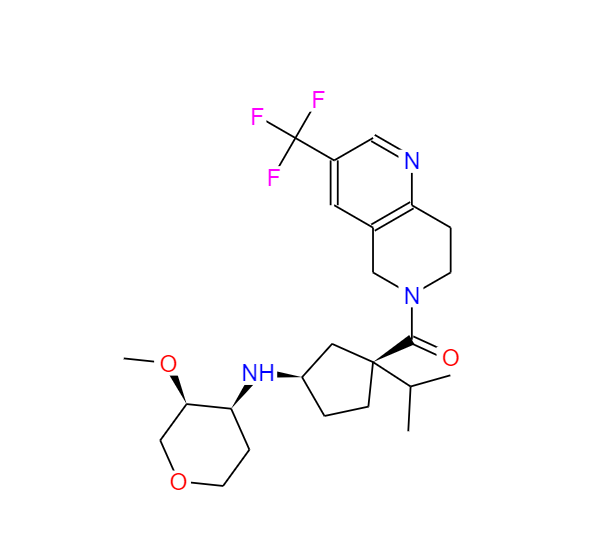 1,5-酐-2,3-双脱氧-3-[[(1R,3S)-3-[[7,8-二氢-3-(三氟甲基)-1,6-萘啶-6(5H)-基]羰基]-3-(1-甲基乙基)环己基]氨基]-4-O-甲基-D-赤式-戊糖醇 624733-88-6