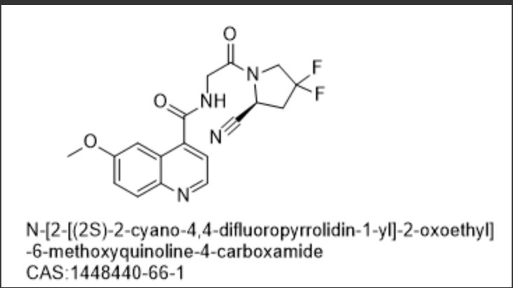 N-[2-[(2S)-2-cyano-4,4-difluoropyrrolidin-1-yl]-2-oxoethyl]-6-methoxyquinoline-4-carboxamide