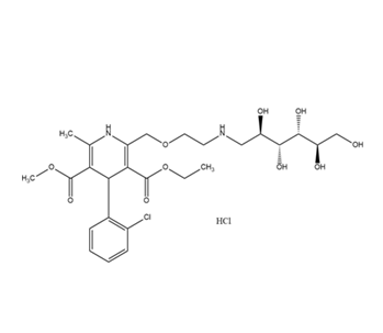 3-乙基 5-甲基 4-（2-氯苯基）-6-甲基-2-（（2-（（（2R，3R，4R，5R）-2,3,4,5,6- 五羟基己基）氨基）乙氧基）甲基）-1,4-二氢吡啶-3,5-二羧酸酯 氢氯化物