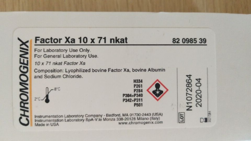 供应意大利 Chromogenix  Factor Xa 10X71 nkat等