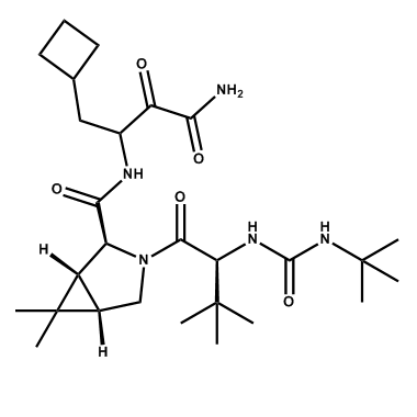 (1R,2S,5S)-N-(4-氨基-1-环丁基-3,4-二氧代丁烷-2-基)-3-[(2S)-2-(叔丁基氨基甲酰氨基)-3,3-二甲基丁酰基]-6,6-二甲基-3-氮杂双环[3.1.0]己烷-2-甲酰胺 394730-60-0