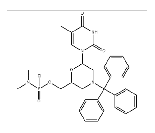 Phosphoramidochloridic acid, N,N-dimethyl-, [6-(3,4-dihydro-5-methyl-2,4-dioxo-1(2H)-pyrimidinyl)-4-(triphenylmethyl)-2-morpholinyl]methyl ester