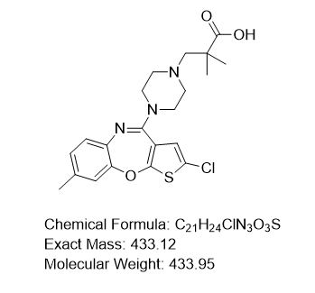3-(4-(2-chloro-8-methylbenzo[b]thieno[3,2-f][1,4]oxazepin-4-yl)piperazin-1-y-2,2-dimethylpropanoic acid
