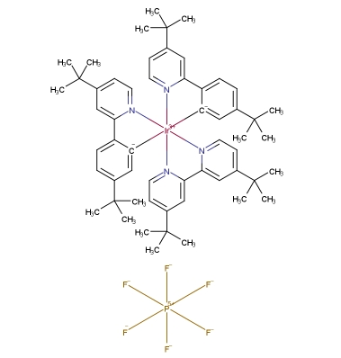 808142-80-5  二[2-(4-叔丁基苯基)-4-叔丁基吡啶][4,4'-二叔丁基-2,2'-联吡啶]铱(III)六氟磷酸盐