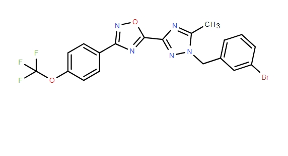 5-(1-(3-溴苄基)-5-甲基-1H-1,2,4-三唑-3-基)-3-(4-(三氟甲氧基)苯基)-1,2,4-恶二唑