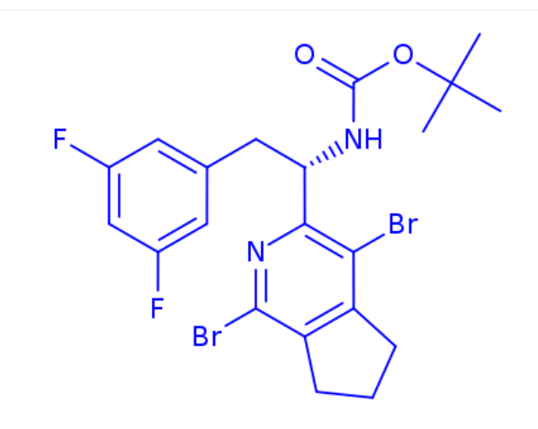 叔丁基N-[(1S)-1-(1,4-二溴-6,7-二氢- 5h -环戊[c]吡啶-3-基)-2-(3,5-二氟苯基)乙基]氨基甲酸酯