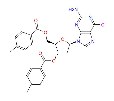 6-氯-9-[2-脱氧-3,5-二-O-(4-甲基苯甲酰)-BETA-D-赤式-呋喃戊糖基]-9H-嘌呤-2-胺 35095-93-3