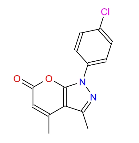 1-(4-氯苯基)-3,4-二甲基吡喃[2,3-C]吡唑-6(1H)-酮 74169-54-3