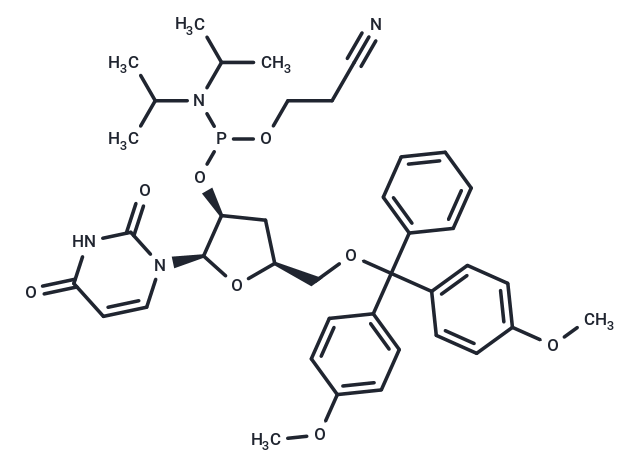 化合物 5’-O-DMTr-3’-deoxyuridine ? 2’-CED phosphoramidite|TNU1514|TargetMol