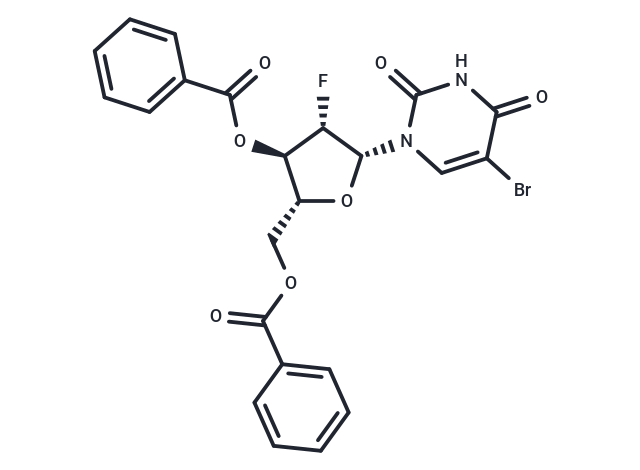 化合物 5-Bromo-3’,5’-bis-O-Bz-2’-deoxy-2’-fluoro-beta-D-arabinouridine|TNU0645|TargetMol