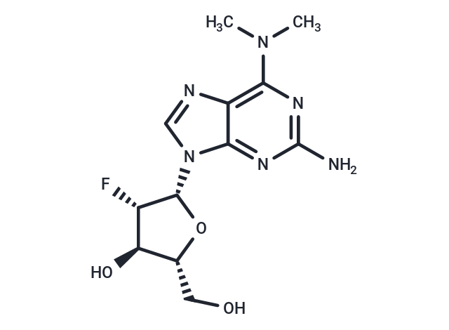 化合物 2-Amino-N6,N6-dimethyl-2’-deoxy-2’-fluoro-beta-D-arabinoadenosine|TNU0480|TargetMol