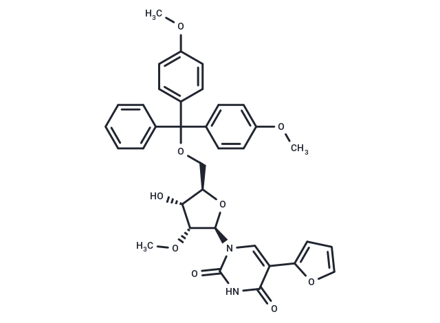 化合物 5-Furan-2-yl-2'-O-methyl-5’-O-DMT-uridine|TNU0633|TargetMol