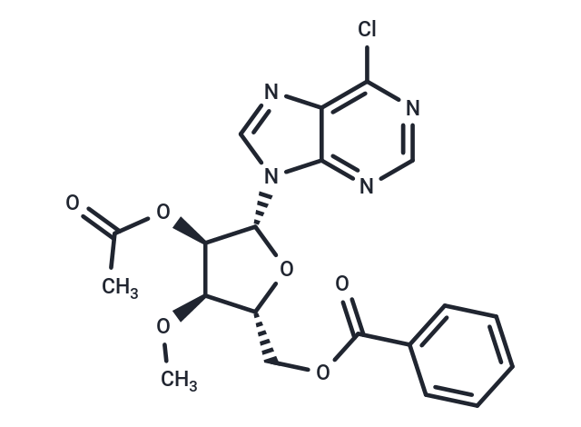 化合物 9-(2’-O-Acetyl-5’-O-benzoyl-3’-O-methyl-beta-D-ribofuranosyl)-6-chloropurine|TNU0732|TargetMol