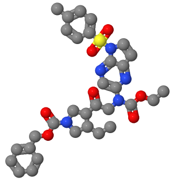 苄基(3R,4S)-3-(N-(乙氧基羰基)-N-(5-甲苯磺酰基-5H-吡咯并[2,3-b]吡嗪-2-基)甘氨酰基)-4-乙基吡咯烷-1-羧酸酯 2050038-81-6