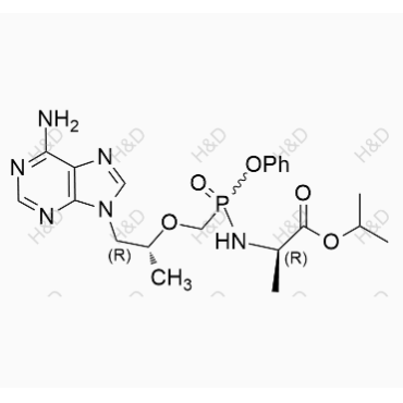 替诺福韦艾拉酚胺杂质55	(2R)-isopropyl 2-((((((R)-1-(6-amino-9H-purin-9-yl)propan-2-yl)oxy)methyl)(phenoxy)phosphoryl)amino)propanoate