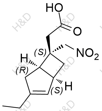 2-((1S,5R,6S)-3-ethyl-6-(nitromethyl)bicyclo[3.2.0]hept-2-en-6-yl)acetic acid	米诺巴林杂质61	