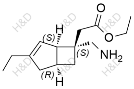 ethyl 2-((1R,5S,6S)-6-(aminomethyl)-3-ethylbicyclo[3.2.0]hept-3-en-6-yl)acetate	米诺巴林杂质63	