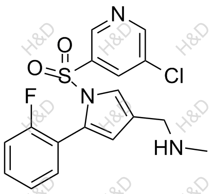 1-(1-((5-chloropyridin-3-yl)sulfonyl)-5-(2-fluorophenyl)-1H-pyrrol-3-yl)-N-methylmethanamine	沃诺拉赞杂质4	