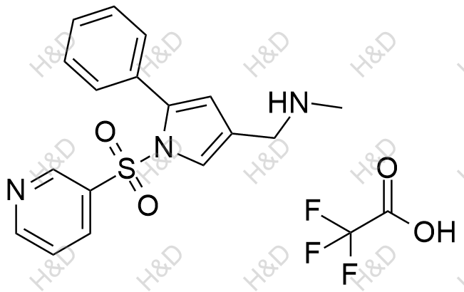 N-methyl-1-(5-phenyl-1-(pyridin-3-ylsulfonyl)-1H-pyrrol-3-yl) methanamine 2,2,2-trifluoroacetate	沃诺拉赞杂质 U8(三氟乙酸盐）	