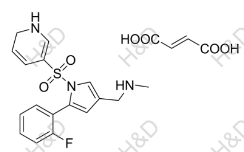 1-(1-((1,6-dihydropyridin-3-yl)sulfonyl)-5-(2-fluorophenyl)-1H-pyrrol-3-yl)-N-methylmethanamine fumarate	沃诺拉赞杂质U4	