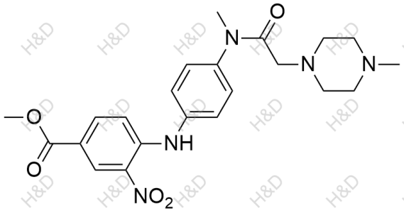 methyl 4-((4-(N-methyl-2-(4-methylpiperazin-1-yl)acetamido)phenyl)amino)-3-nitrobenzoate	尼达尼布杂质58	