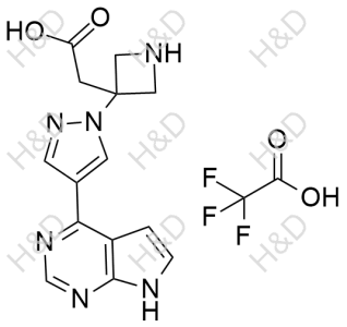2,2,2-trifluoroacetic acid compound with 2-(3-(4-(7H-pyrrolo[2,3-d]pyrimidin-4-yl)-1H-pyrazol-1-yl)azetidin-3-yl)acetic acid	巴瑞替尼杂质48(三氟乙酸盐)