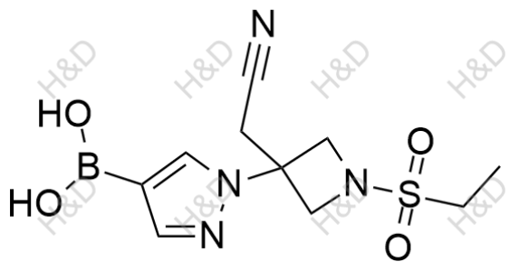 (1-(3-(cyanomethyl)-1-(ethylsulfonyl)azetidin-3-yl)-1H-pyrazol-4-yl)boronic acid	巴瑞替尼杂质58
