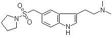 CAS 登录号:181183-52-8, 阿莫曲坦, 3-(2-二甲胺乙基)-5-(1-吡咯烷基磺酰甲基)-1H-吲哚