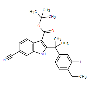 6-氰基-2-(2-(4-乙基-3-碘苯基)丙-2-基)-1H-吲哚-3-羧酸叔丁酯