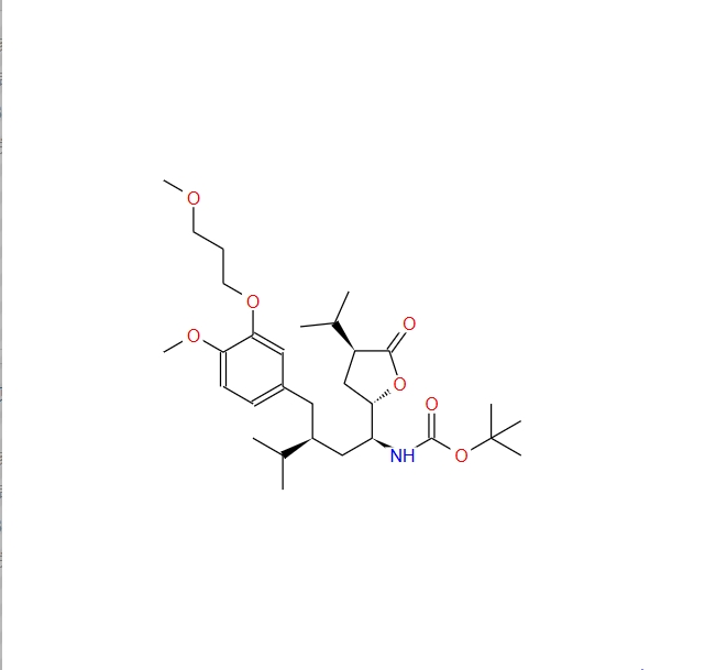 [(1S,3S)-3-[[4-甲氧基-3-(3-甲氧基丙氧基)苯基]甲基]-4-甲基-1-[(2S,4S)-四氢-4-异丙基-5-氧代-2-呋喃基]戊基]-氨基甲酸叔丁酯 866030-35-5