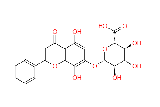 去甲汉黄芩素-7-O-葡萄糖醛酸苷，119152-50-0，Glychionide A，天然产物，中药对照品。