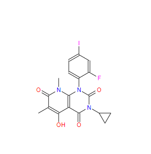 3-环丙基-1-(2-氟-4-碘苯基)-5-羟基-6,8-二甲基-1H,8H-吡啶并[2,3-D]嘧啶-2,4,7-三酮; 871700-24-2