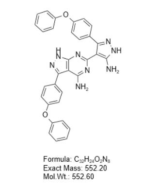 6-[5-氨基-3-（4-苯氧基-苯基）-4,5-二氢-1H-吡唑-4-基]-3-（4-苯氧基-苯基）-1H-吡唑并[3,4-d]嘧啶-4-胺