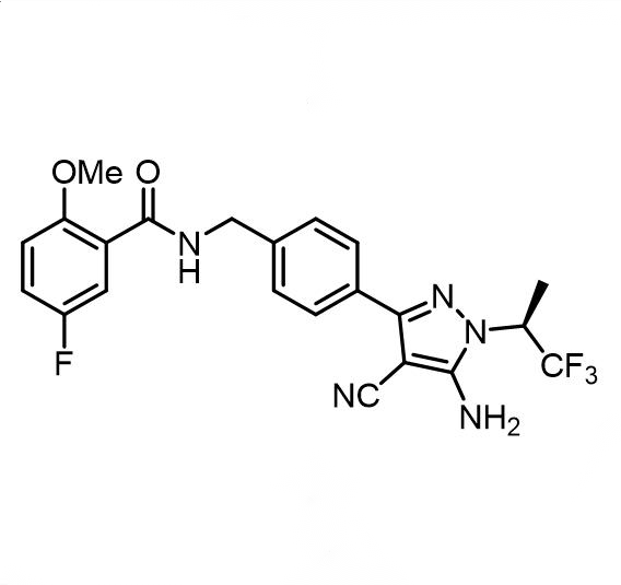 (S)-N-(4-(5-氨基-4-氰基-1-(1,1,1-三氟丙-2-基)-1H-吡唑-3-基)苄基)-5-氟-2-甲氧基苯甲酰胺 (吡托布鲁替尼中间体) 2642629-21-6