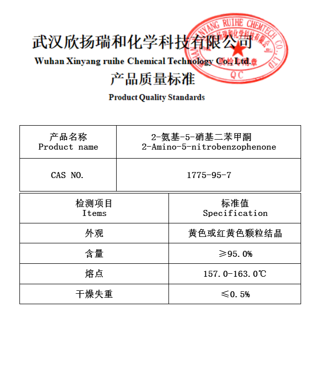 1775-95-7；2-氨基-5-硝基二苯酮；硝基氨基酮