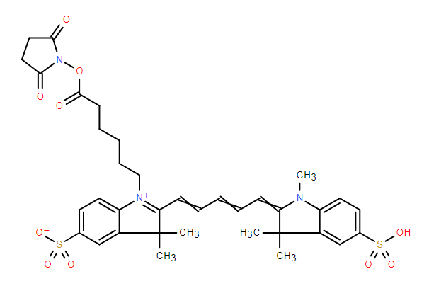 937739-58-7，Sulfo-Cy5 NHS Ester，CY5是一种典型的花菁染料
