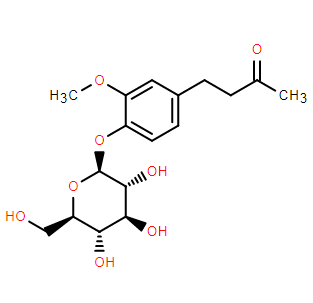 4-(3-methoxy-4-(((2S,3R,4S,5S,6R)-3,4,5- trihydroxy-6-(hydroxymethyl)tetrahydro- 2H-pyran-2-yl)oxy)phenyl)butan-2-one