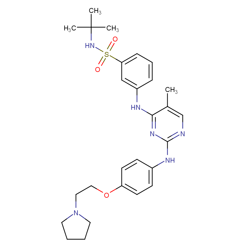 N-(1,1-二甲基乙基)-3-[[5-甲基-2-[[4-[2-(1-吡咯烷基)乙氧基]苯基]氨基]-4-嘧啶基]氨基]苯磺酰胺