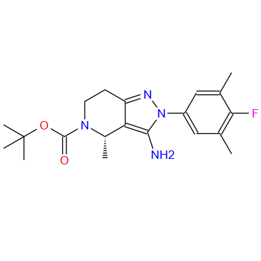 (S)-3-氨基-2-(4-氟-3,5-二甲基苯基)-4-甲基-2,4,6,7-四氢-5H-吡唑并[4,3-C]吡啶-5-羧酸叔丁酯 2212021-59-3