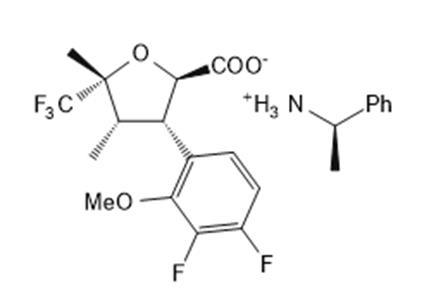 (2R,3S,4S,5R)-3-(3,4-二氟-2-甲氧基苯基)-4,5-二甲基-5-(三氟甲基)四氢呋喃-2-羧酸(R)-1-苯乙-1-胺盐