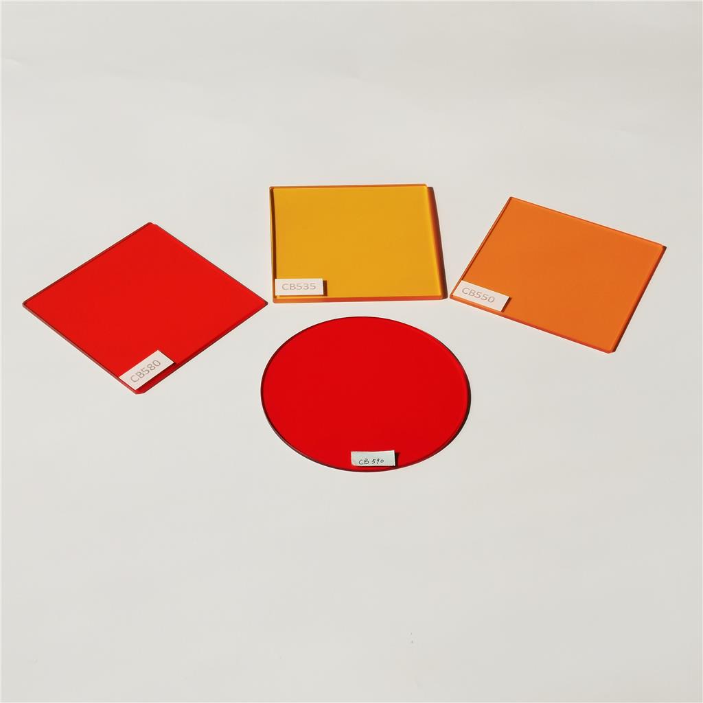 橙色玻璃CB535 CB550 CB565 CB580C长波通滤光片