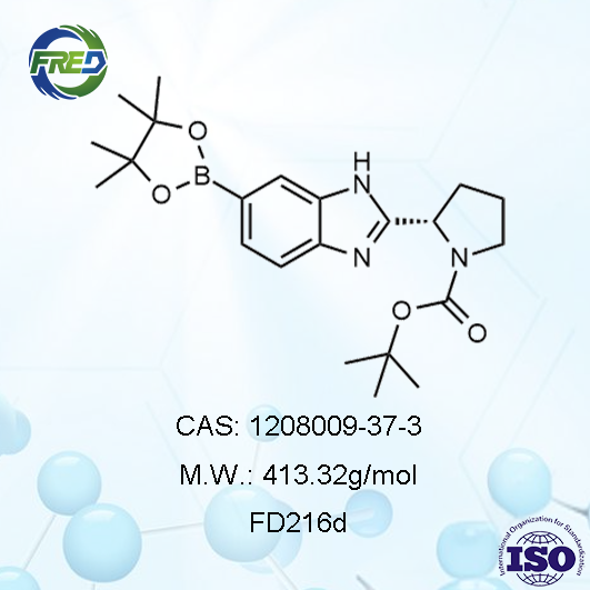 (S)-2-(6-(4,4,5,5-四甲基-1,3,2-二氧硼烷-2-基)-1H-苯并[d]咪唑-2-基)吡咯烷-1-甲酸叔丁酯（1208009-37-3）