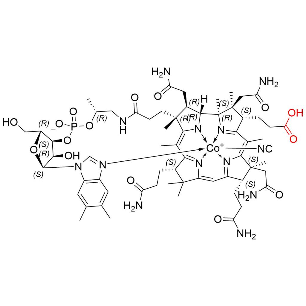 氰钴胺EP杂质D;氰钴胺USP杂质D; 32-羧酸氰钴胺;维生素B12杂质D;VB12杂质D