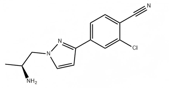(S)-4-(1-(2-氨基丙基)-1H-吡唑-3-基)-2-氯苯甲腈 1297537-41-7