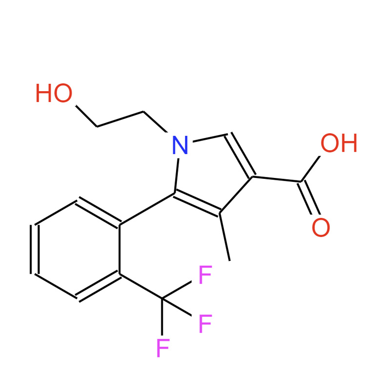 1-(2-羟乙基)-4-甲基-5-(2-(三氟甲基)苯基)-1H-吡咯-3-羧酸