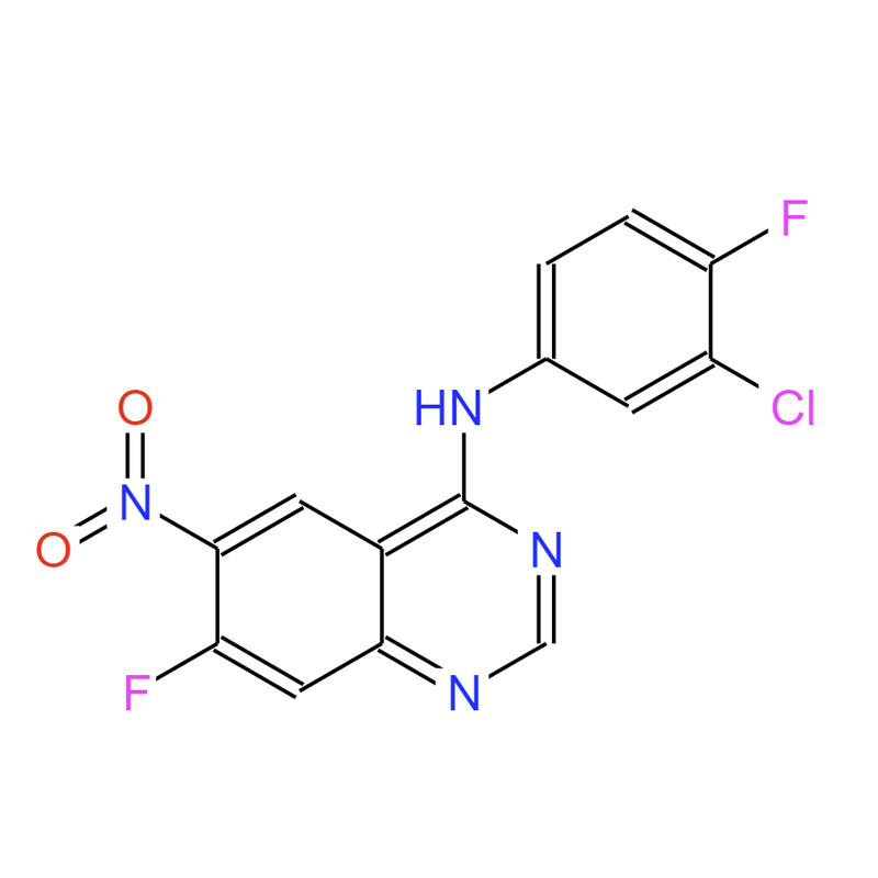 N-(3-氯-4-氟苯基)-7-氟-6-硝基-4-喹唑啉胺，162012-67-1