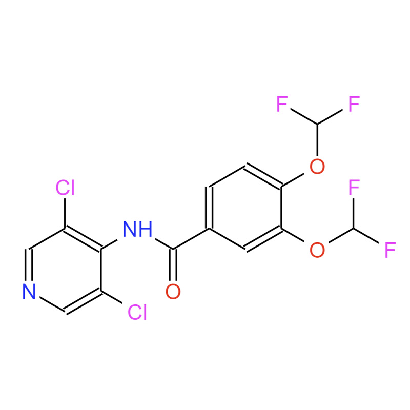 N-(3,5-二氯吡啶-4-基)-3,4-双二氟甲氧基苯甲酰胺，162401-30-1